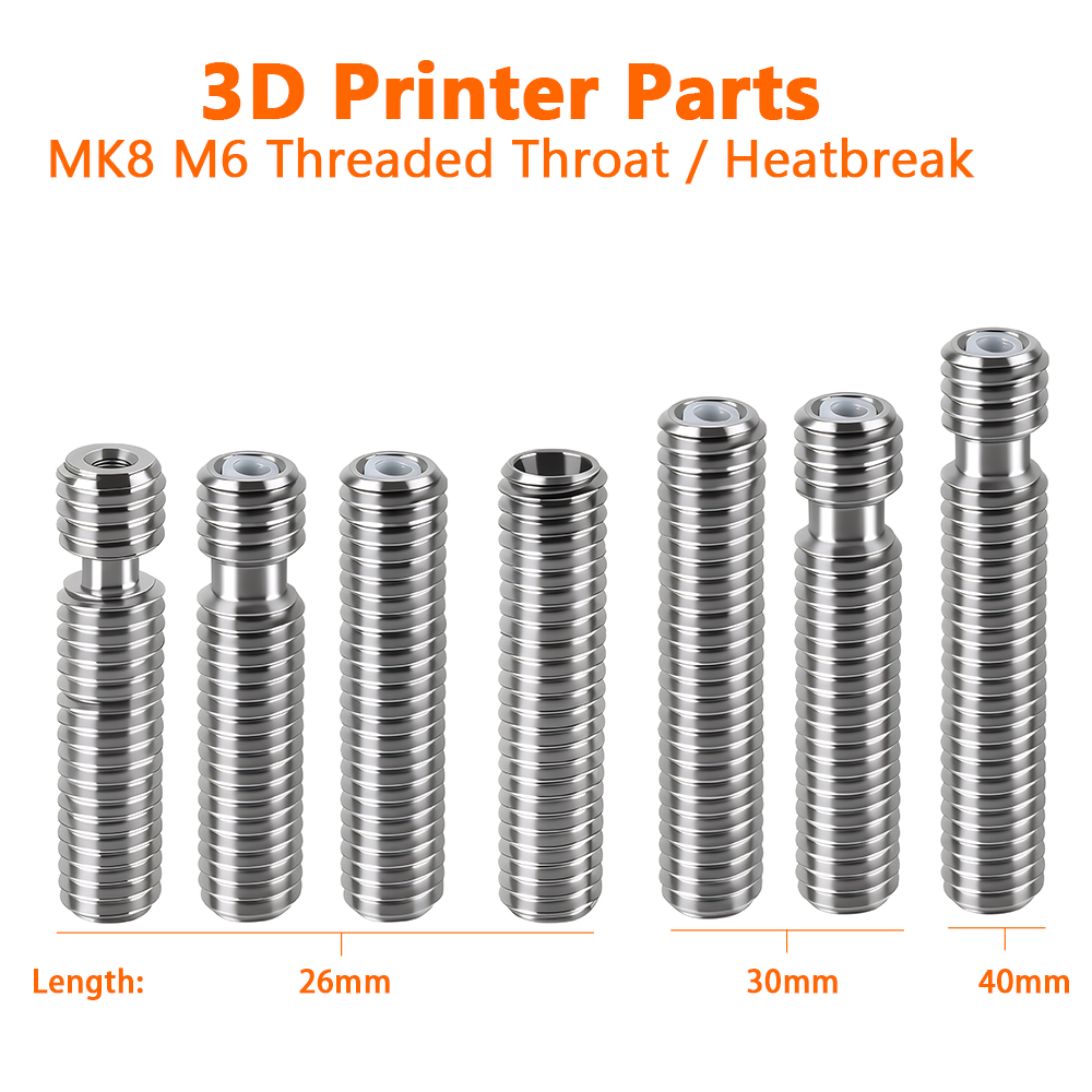 Ptfe Tape Thread - M6 목구멍 26mm 30mm 40mm 길이(MK8